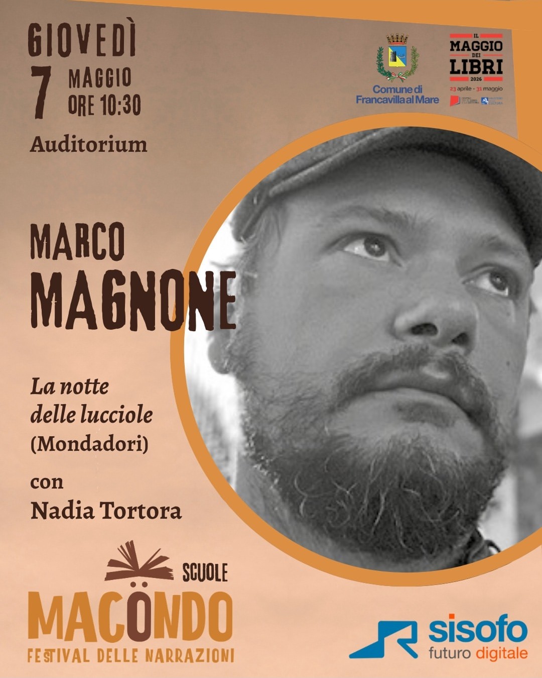 Partecipazione all’evento “MACONDO festival delle narrazioni: incontro con l’autore Marco Magnone” presso Palazzo Sirena