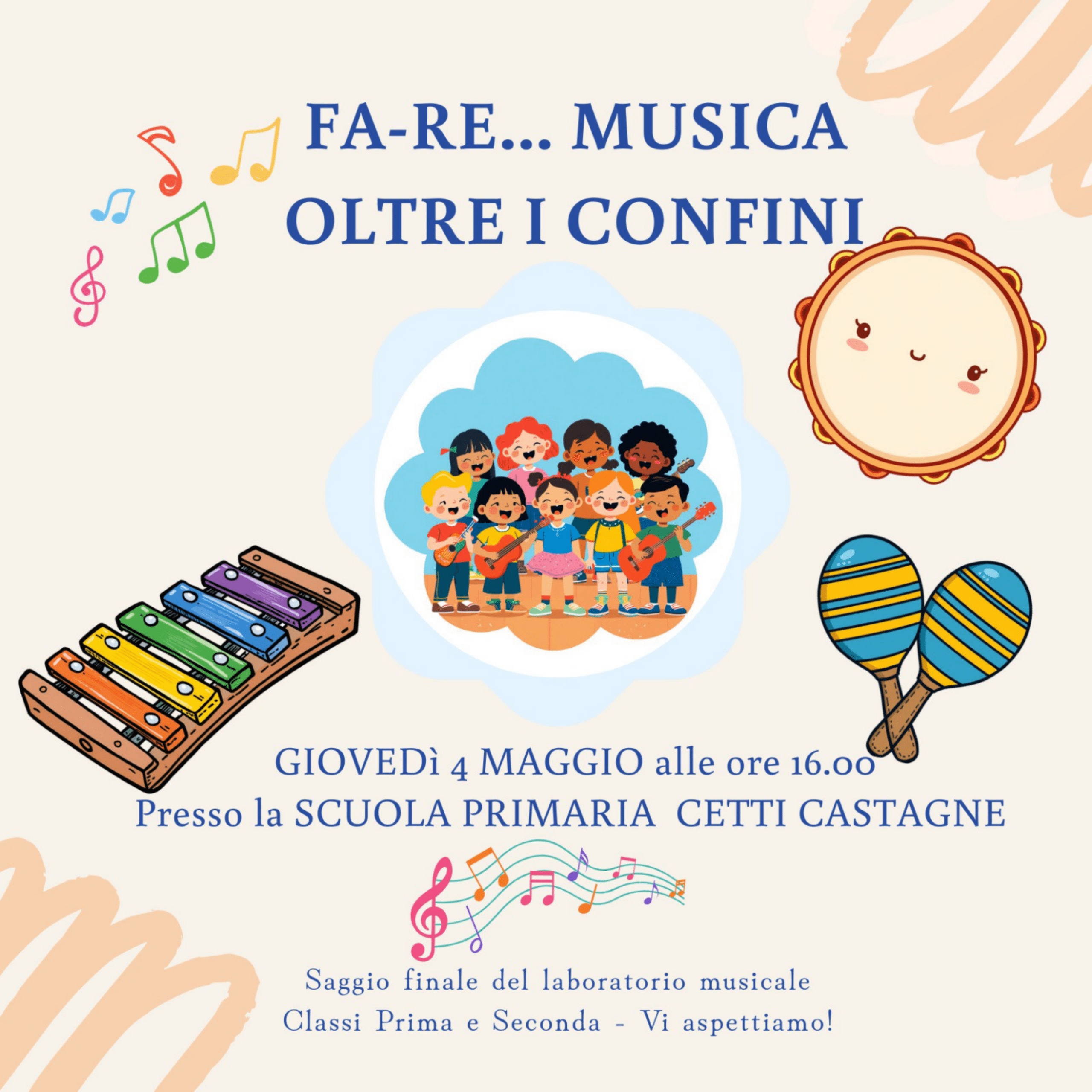 Saggi finali dei laboratori musicali della Primaria di Cetti Castagne
